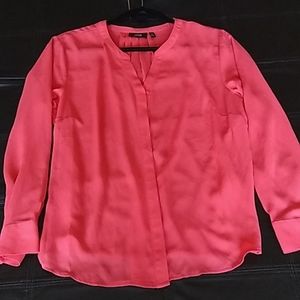 Apt 9 cayenne coral sheer button blouse XLP